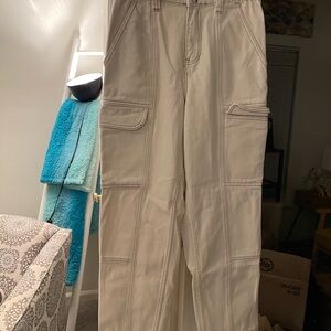 PacSun Women's Cream Cargo Jeans